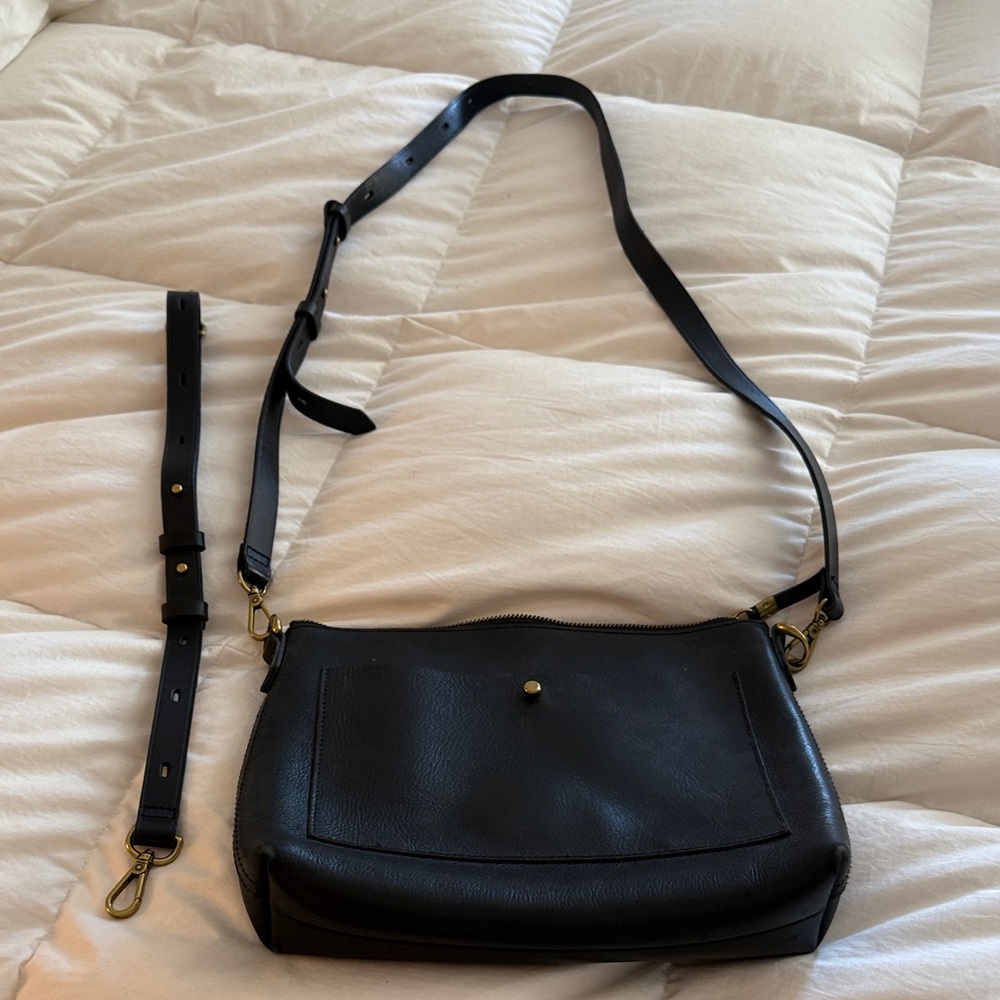 Madewell Black Leather Crossbody Bag